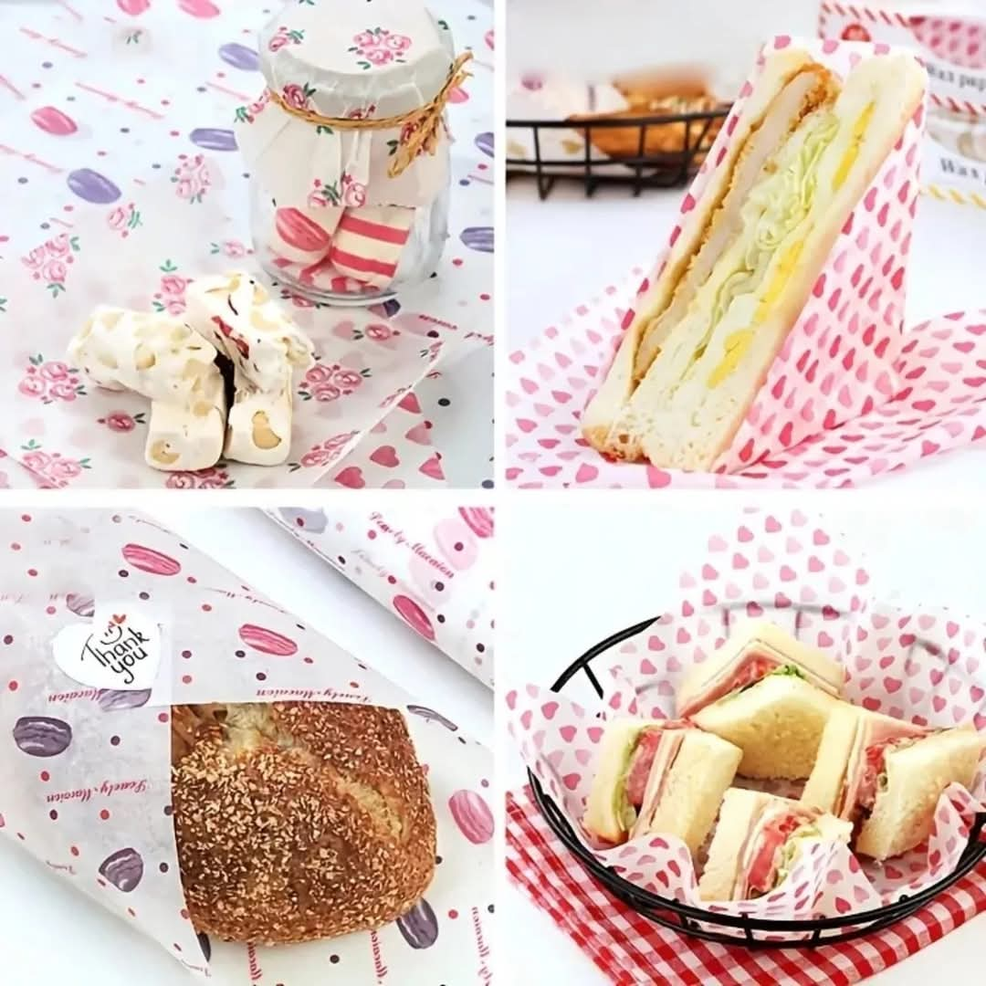 50 Pcs Decorated Wax Paper