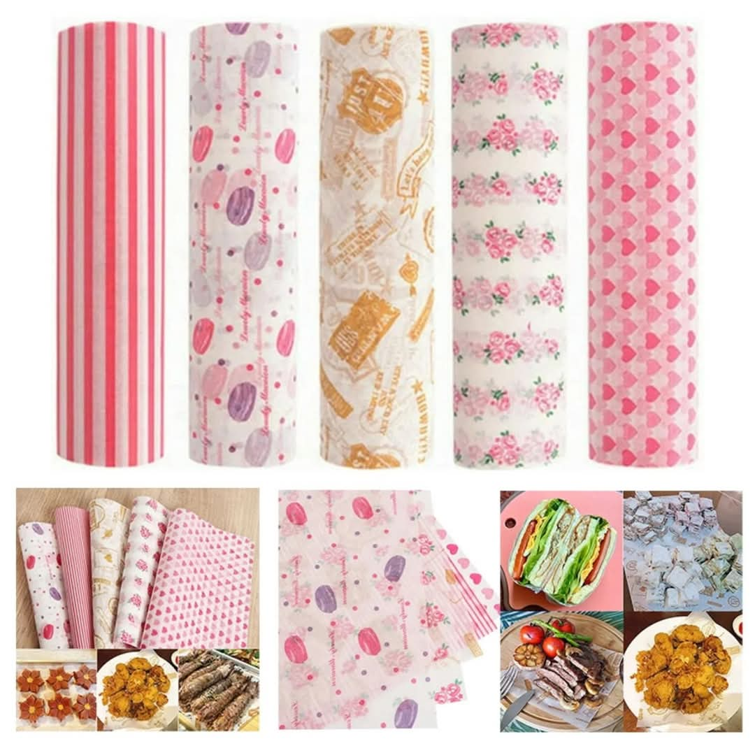 50 Pcs Decorated Wax Paper