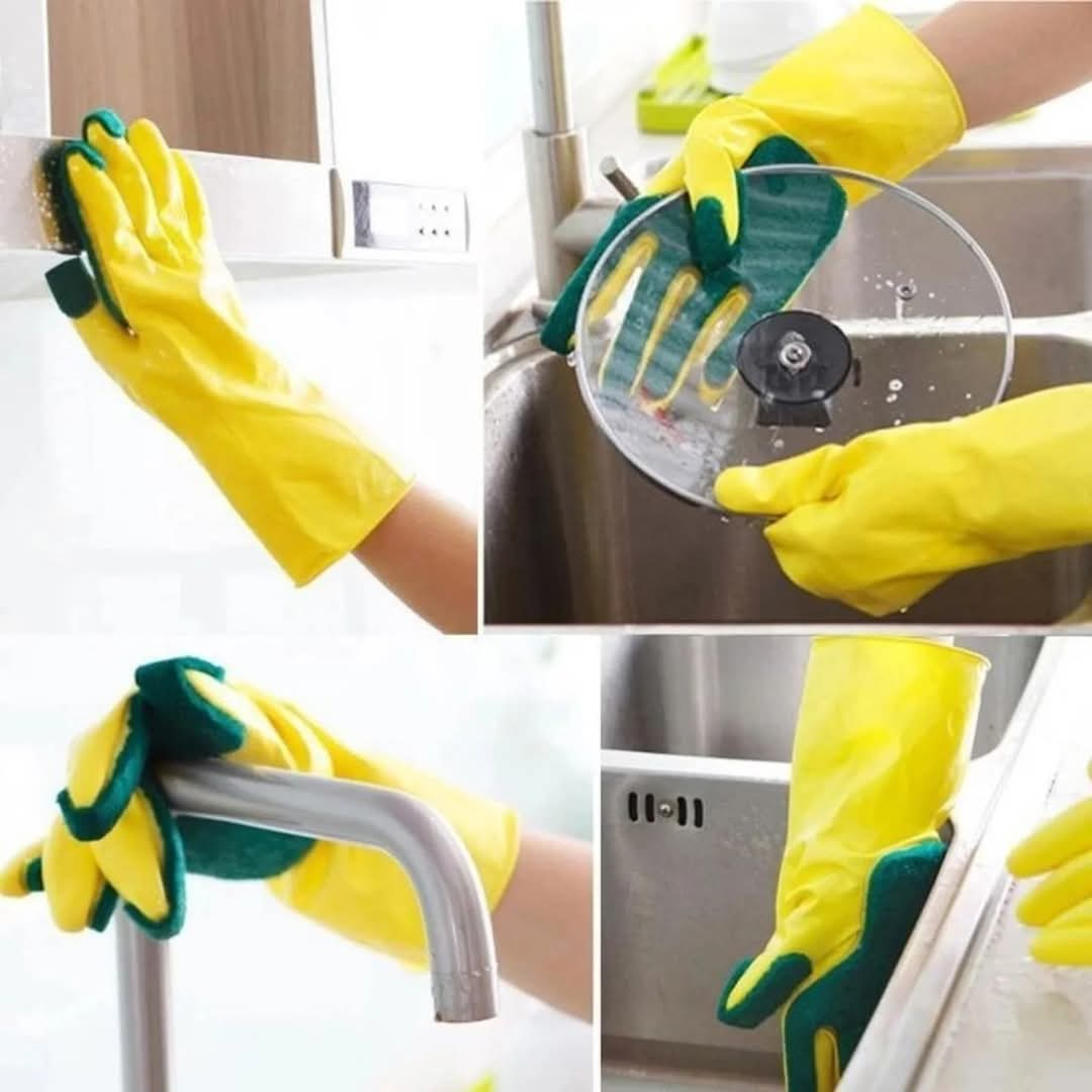 Scrub Dishwashing Gloves