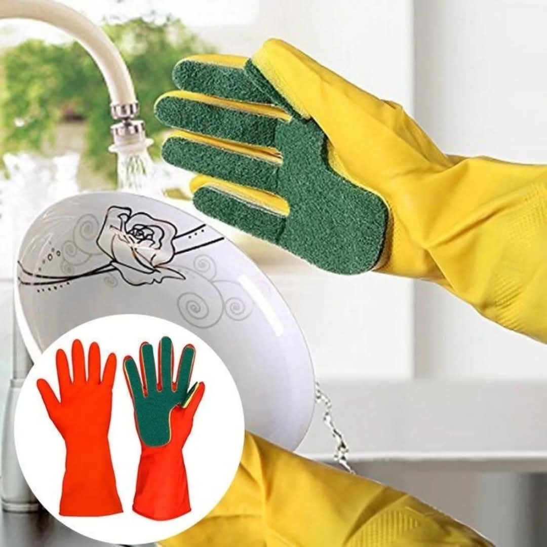 Scrub Dishwashing Gloves