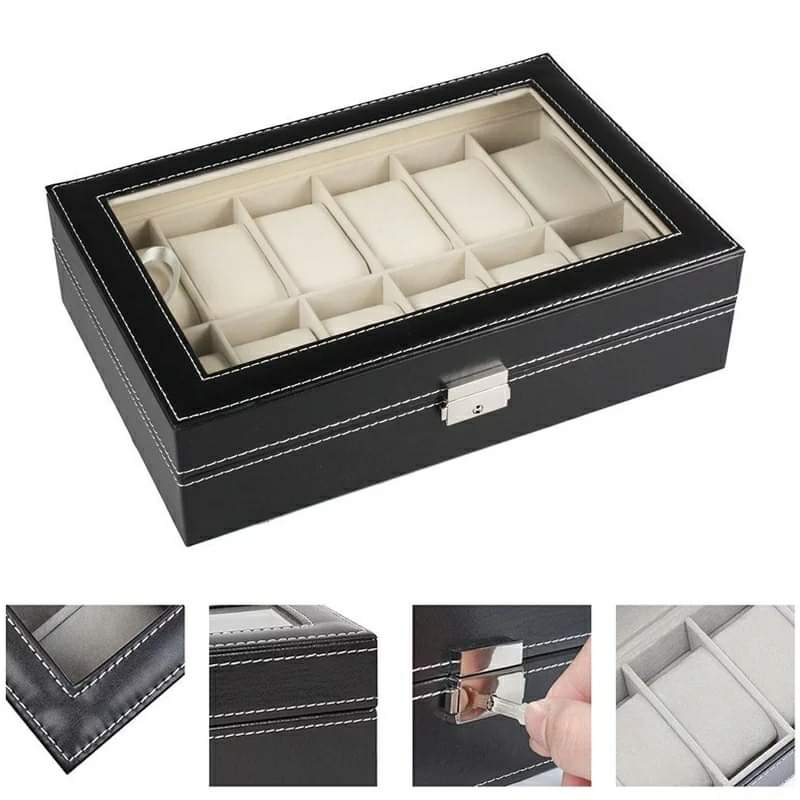 Leather Watch Organizer Box