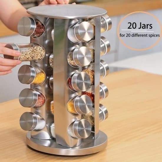 Rotating stainless steel Spice organizer