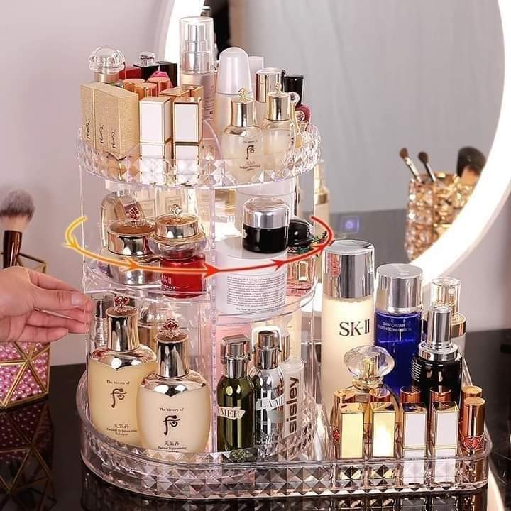 360 Rotating Tray Cosmetic Organizer