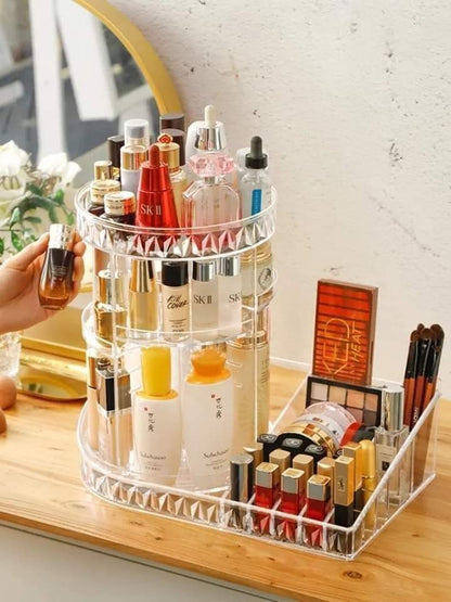 360 Rotating Tray Cosmetic Organizer