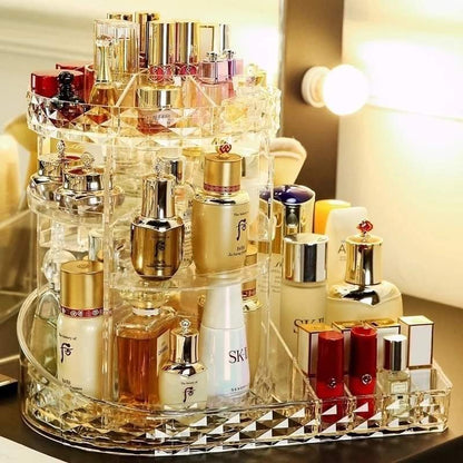 360 Rotating Tray Cosmetic Organizer