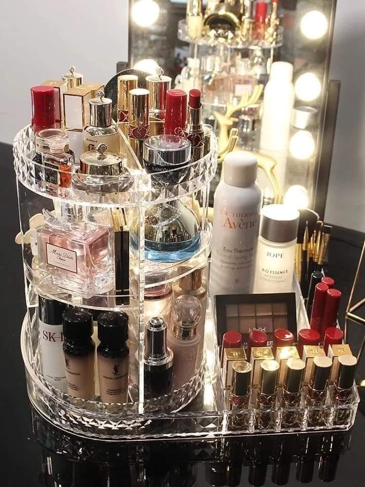 360 Rotating Tray Cosmetic Organizer