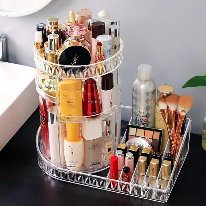 360 Rotating Tray Cosmetic Organizer