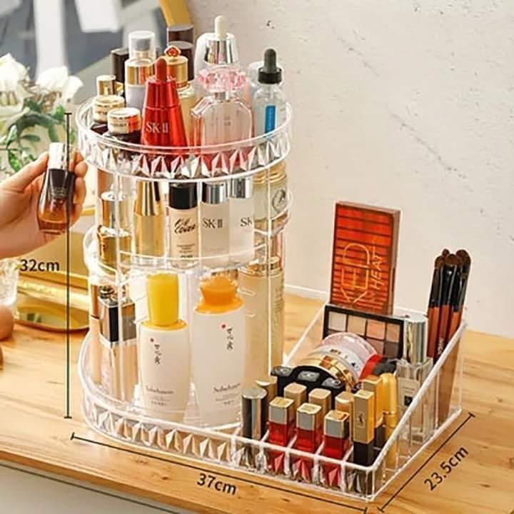 360 Rotating Tray Cosmetic Organizer