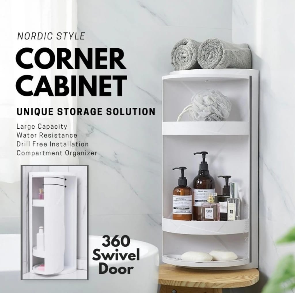 Corner Storage Cabinet (360⁰ Rotatable)