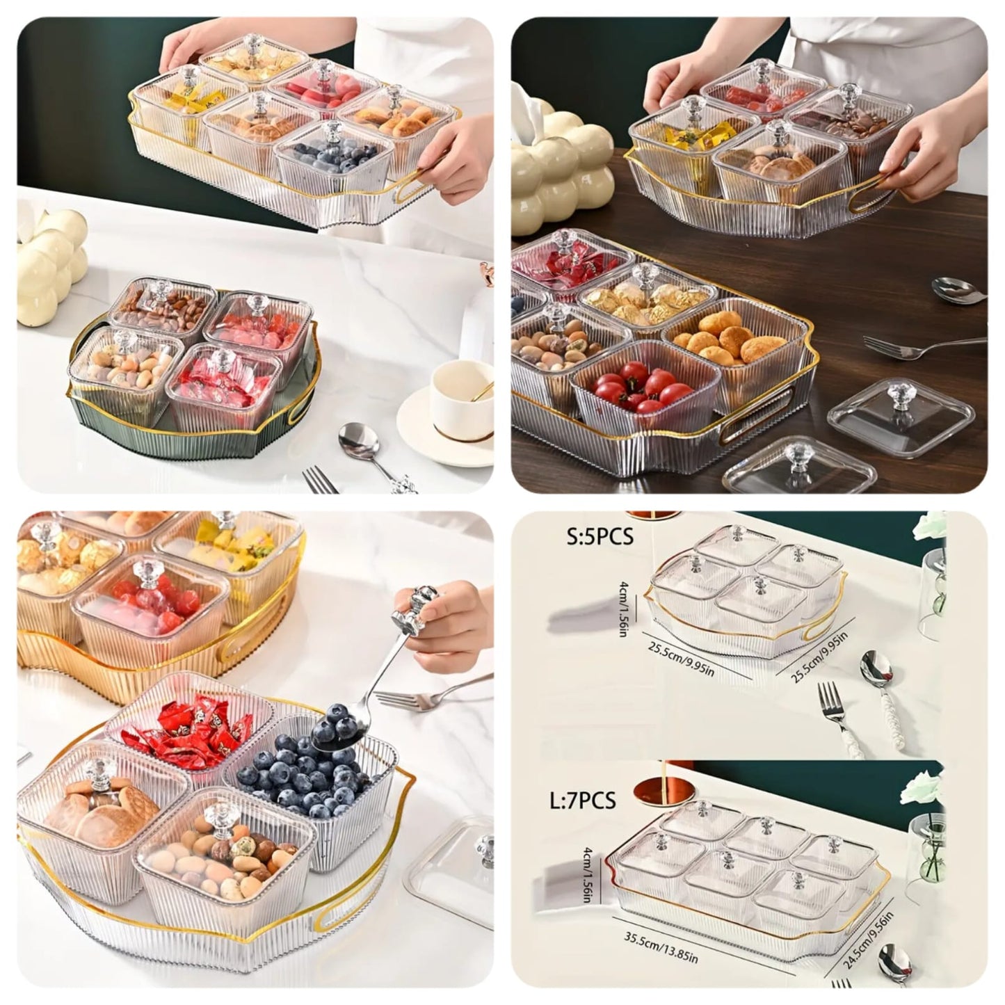 Acrylic Dry Fruit Tray And Serving Platter