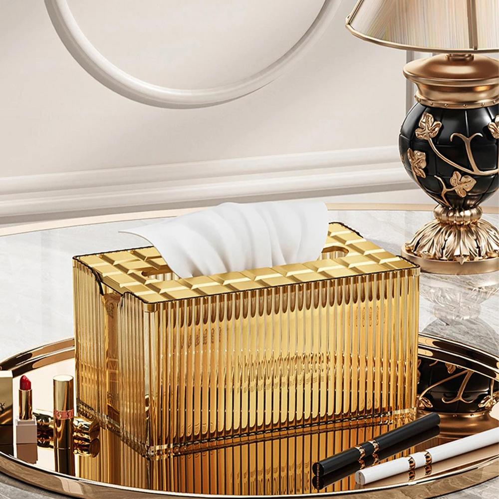 Luxury solid crystal desktop tissue box