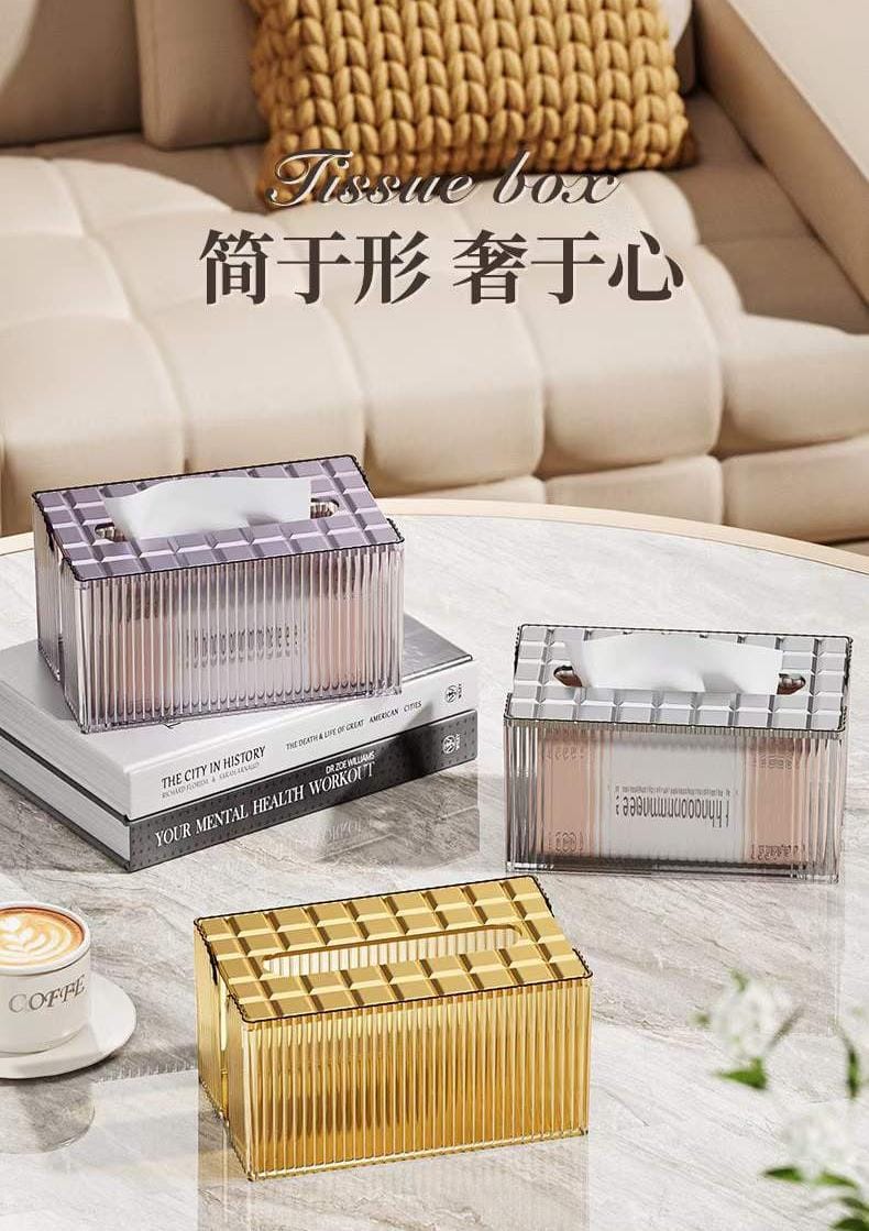 Luxury solid crystal desktop tissue box