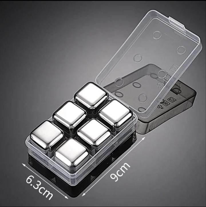 6 Cube Reusable Steel Ice Cube Tray