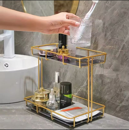 Luxury 2 Layer Countertop Bathroom Storage Rack