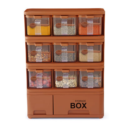 Seasoning Box With 6 Jars And Drawer