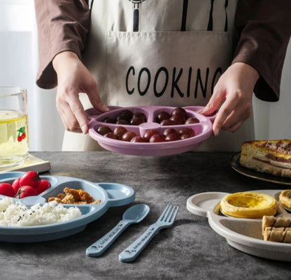 3Pcs Bear Plate With Spoon