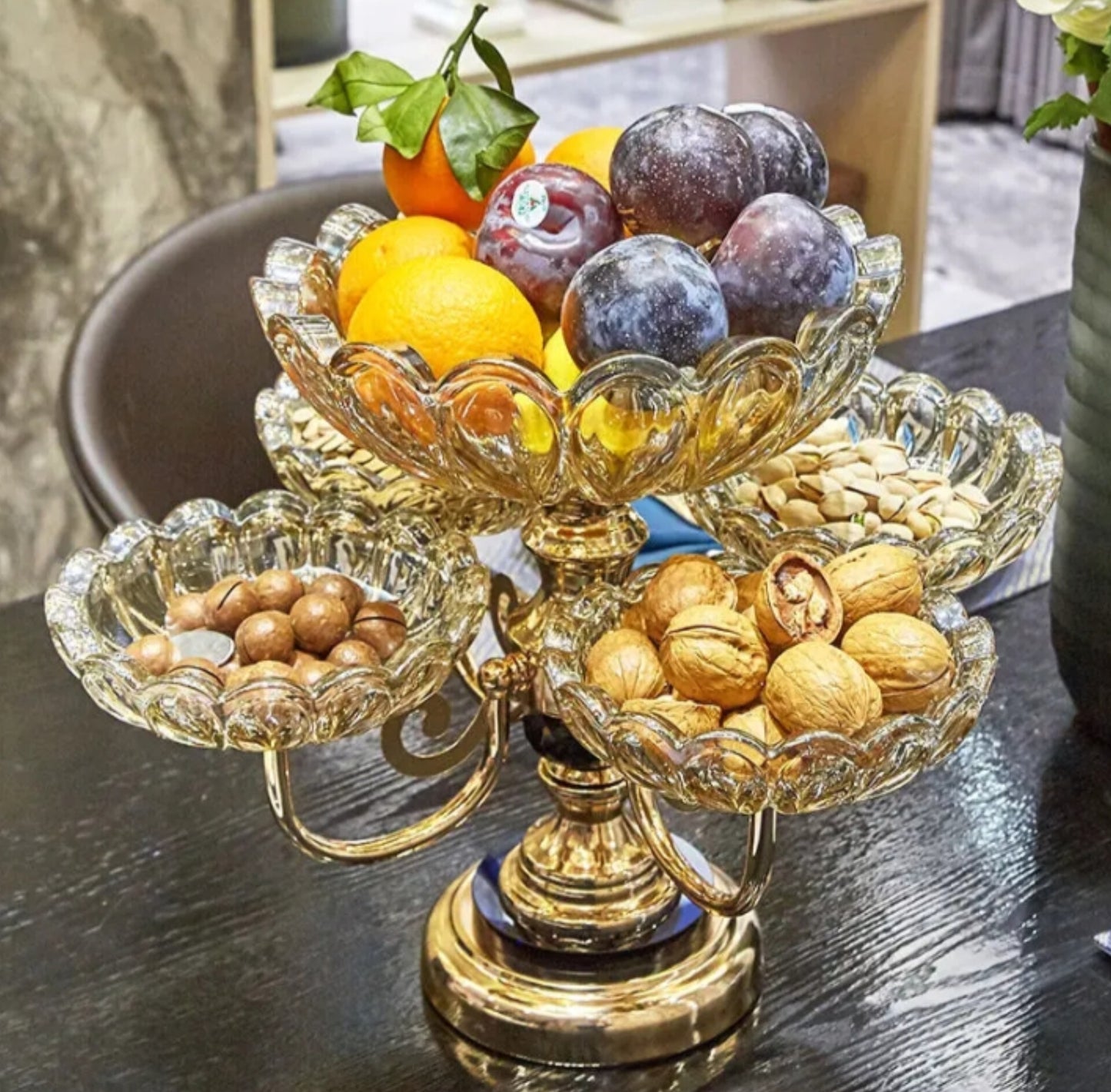 Luxury Crystal Rotating Dry Fruit Tray