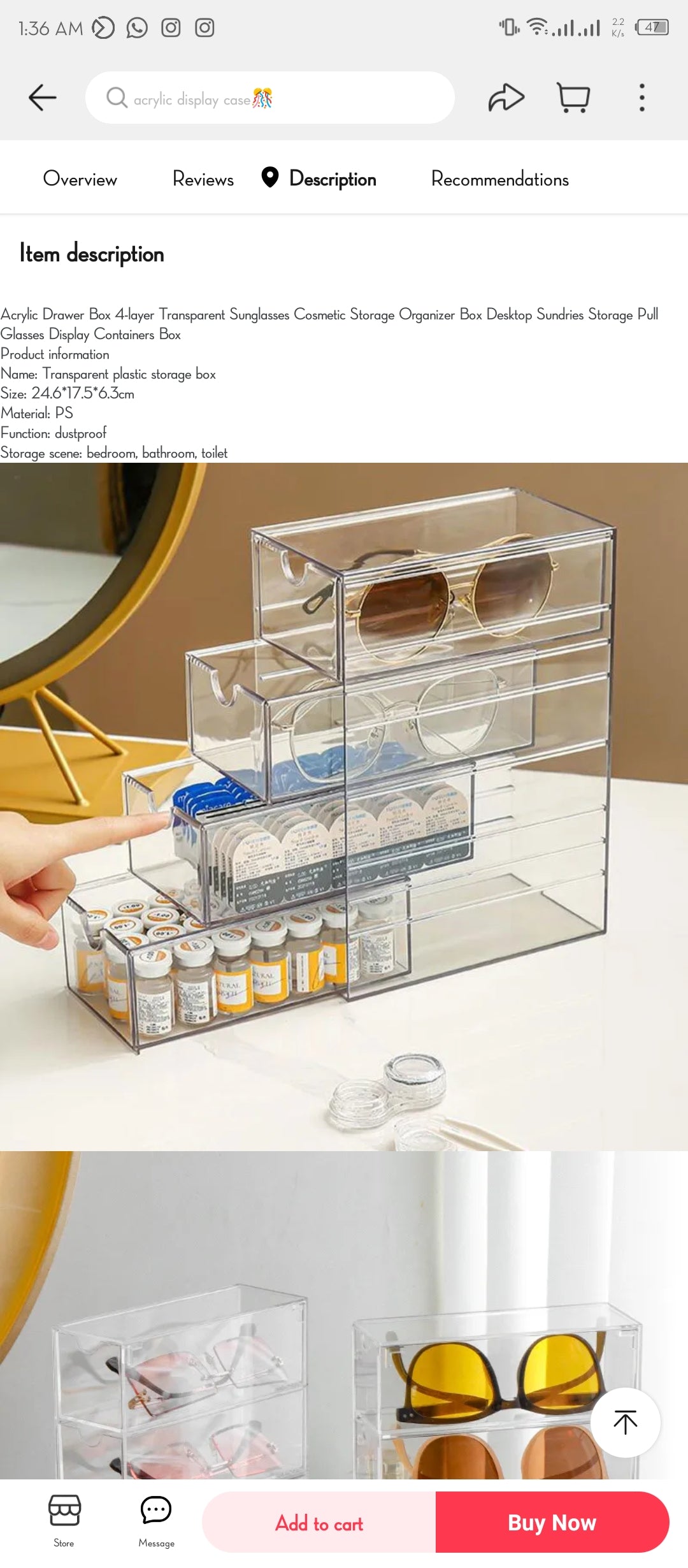 4 Layer Acrylic Drawer Storage Box