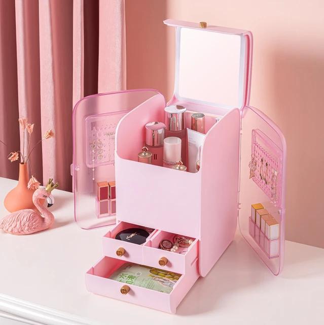 Large Makeup Cosmetic Organizer with LED Mirror