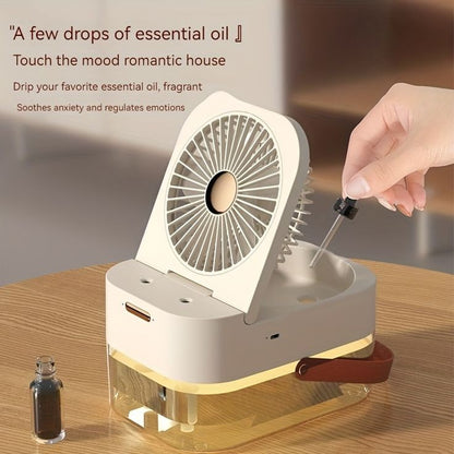 Double Spray Portable Humidifier Fan With Lamp