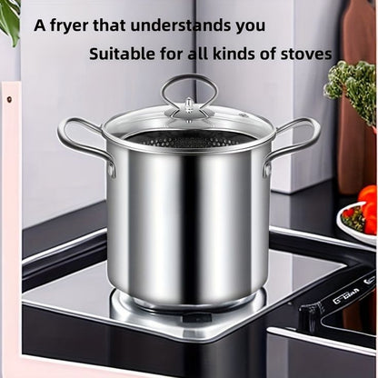 3.5 L Deep Frying Pot With Glass Lid