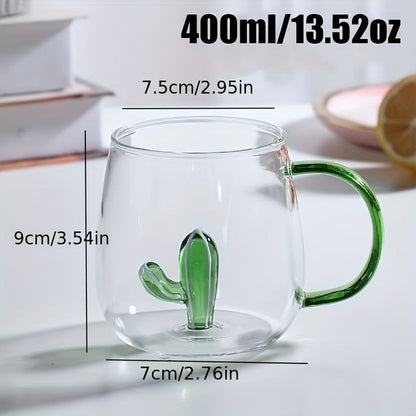 3d Transparent heat resistant glass cup