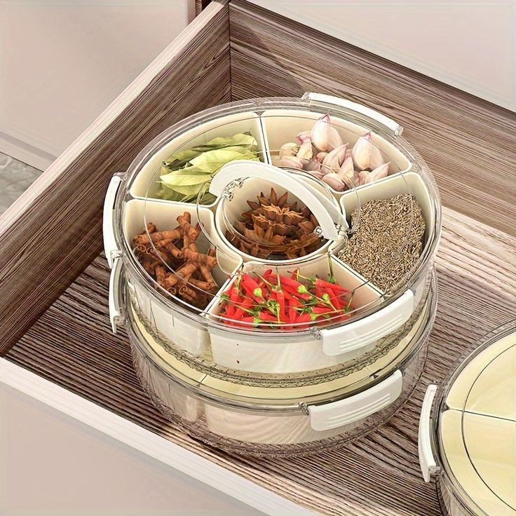 Portable Rotating Snack Tray With Lid