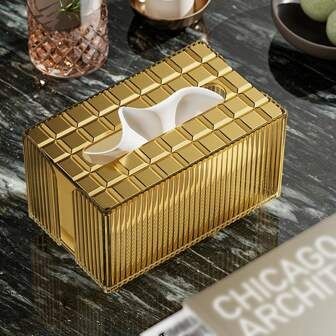 Luxury solid crystal desktop tissue box