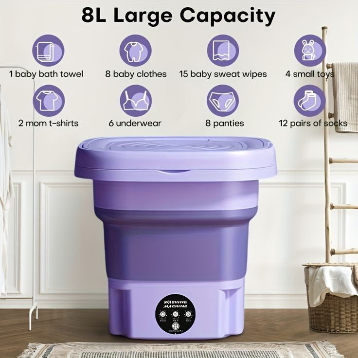 8L Capacity Folding Washing Machine