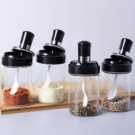 Spice Jar With Spoon For Kitchen