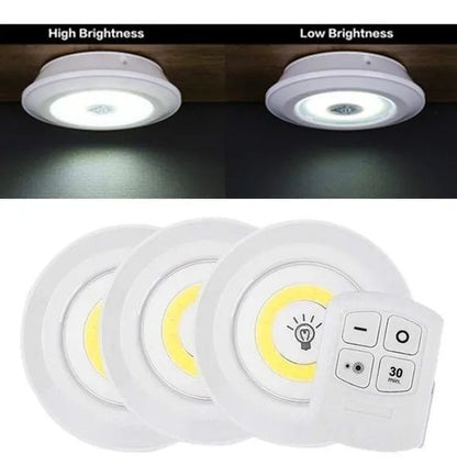 Set Of 3 Tap Led Light With Remote