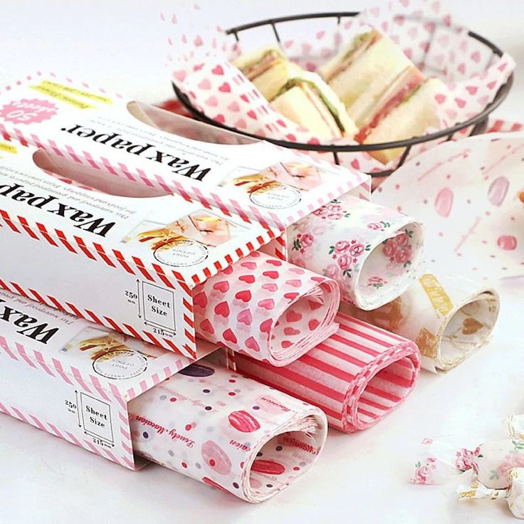 50 Pcs Decorated Wax Paper