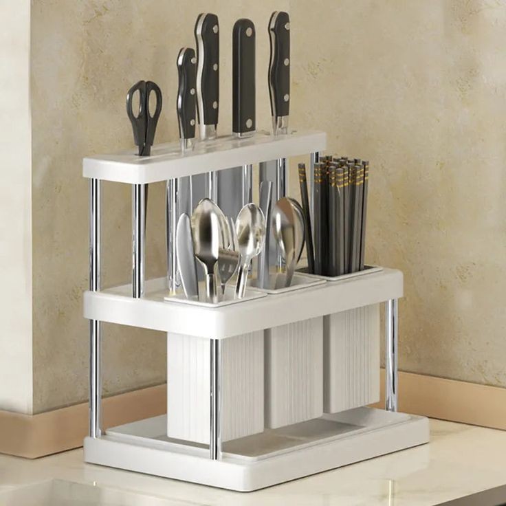 Utensil Drying Rack Detachable Cutlery Holder