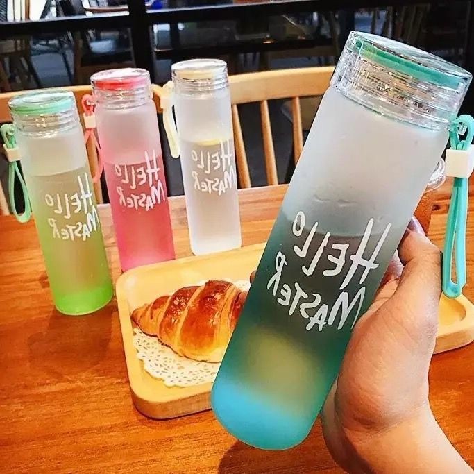 Hello Master Crystal Glass Water Bottle