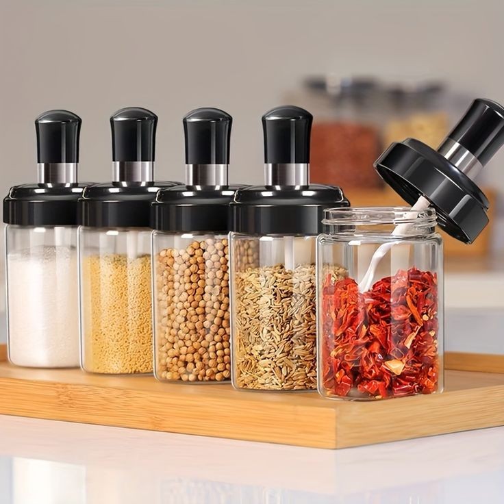 Spice Jar With Spoon For Kitchen