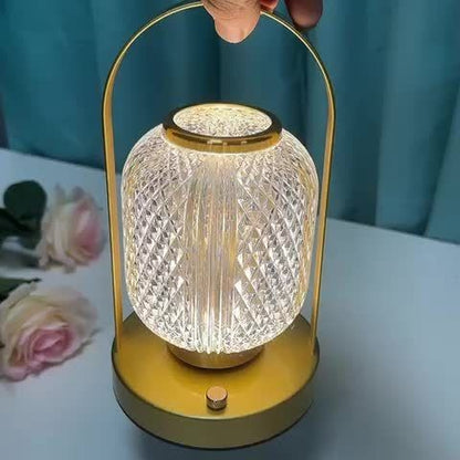 Metal Lantern Crystal Lamp