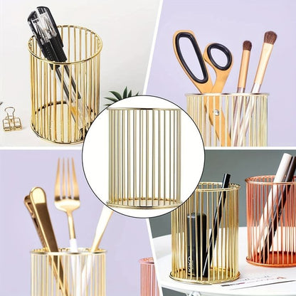 Metal Cosmetic Organizer for Makeup Brushes and Pens