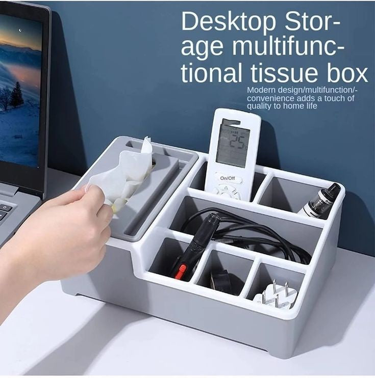 Multifunctional Desktop Tissue Storage Box