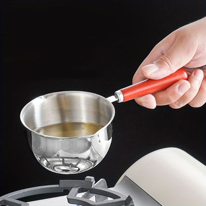 Stainless Steel Hot Oil Pot with Wooden Handle