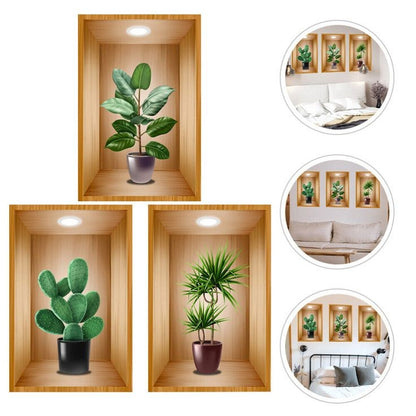 3D Wall Decorative Stickers Set Of 3Pcs