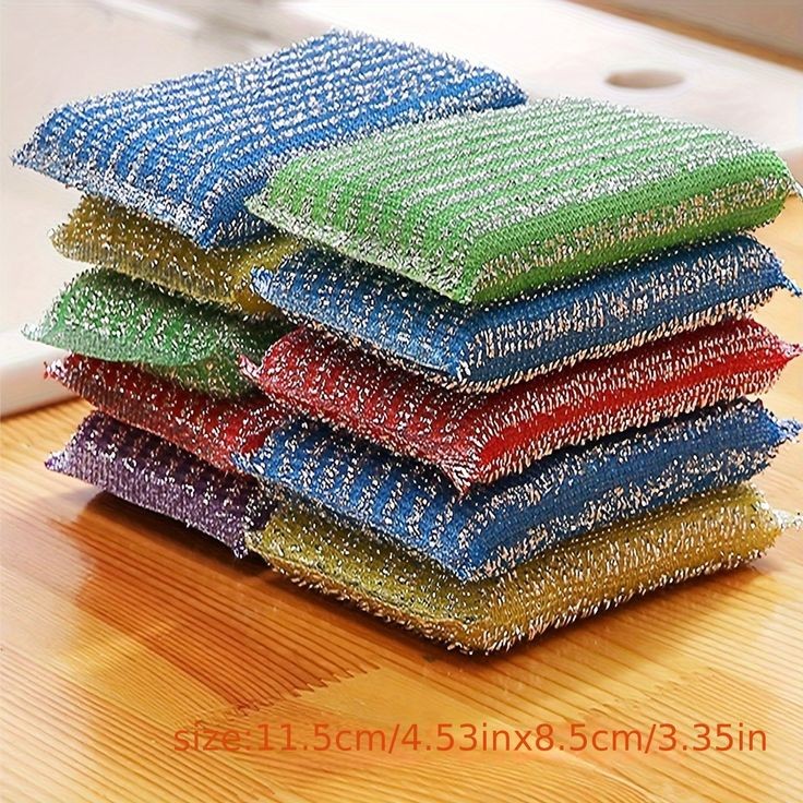 4pcs Double Sided Dishwashing Sponge (Random Colours)