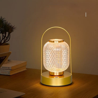 Metal Lantern Crystal Lamp