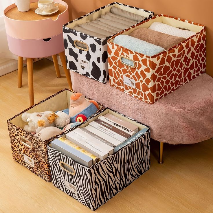 Multifunctional animal pattern cloth storage box