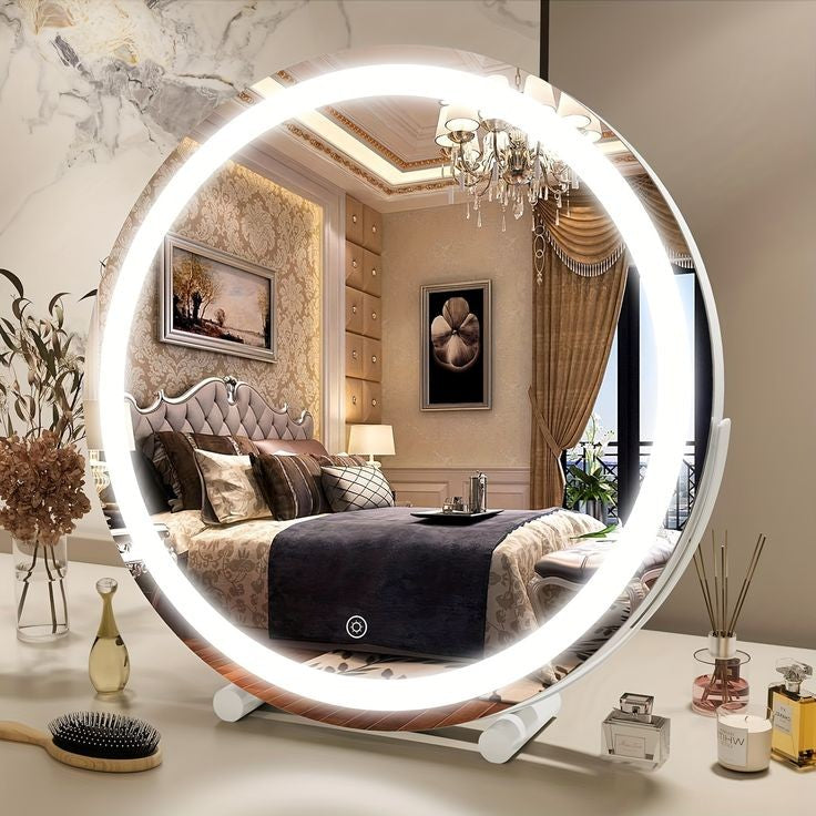 Luxury Round Led Desktop Vanity Mirror