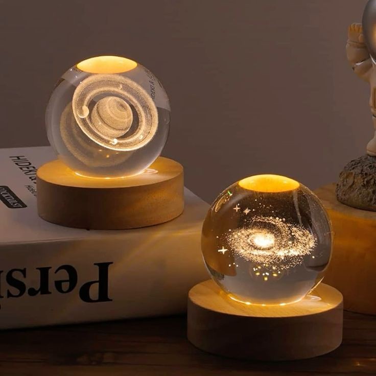 3D Galaxy Crystal Ball Night Lamp