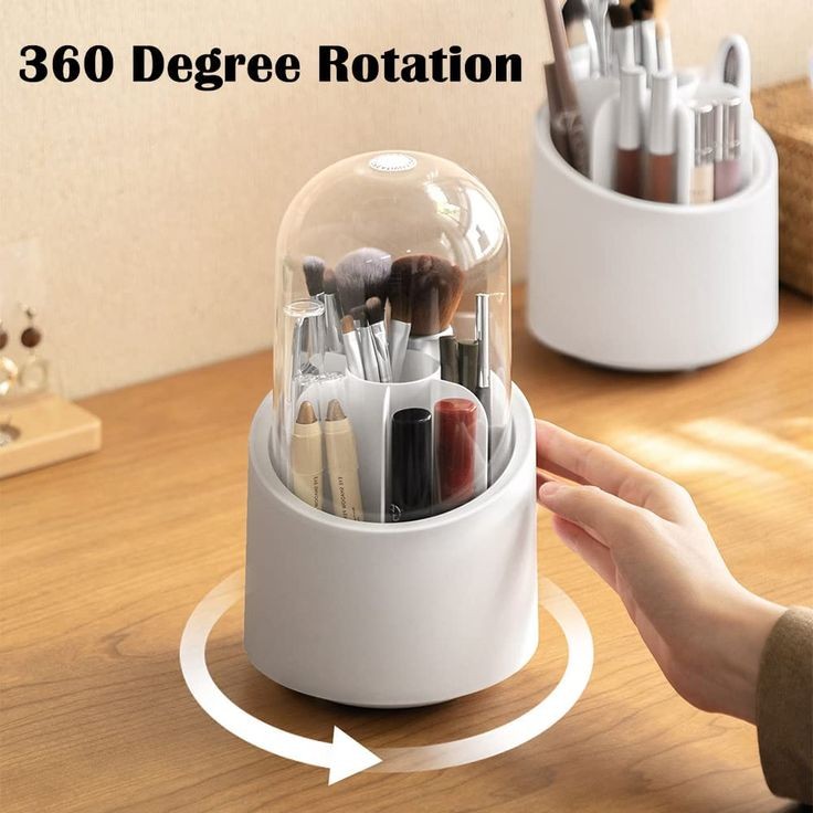 Covered Rotating Round Brush Holder