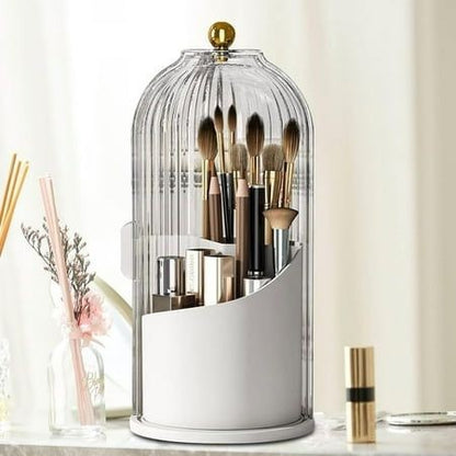 360° Rotating Makeup Brush Holder With Lid