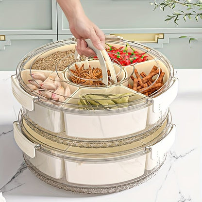 Portable Rotating Snack Tray With Lid