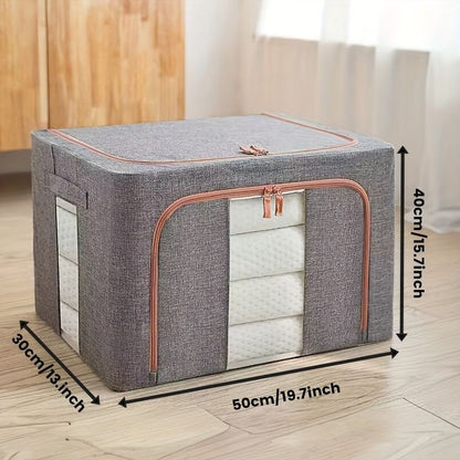 Foldable Clothes Storage Box With Metal Frame