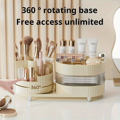 360° Rotating Multiple Compartments Makeup Storage Box